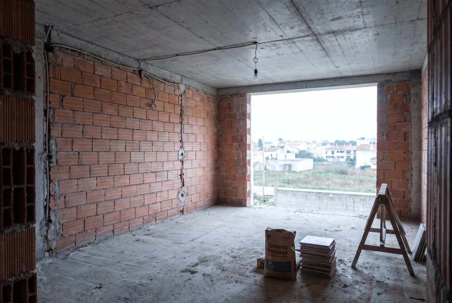 A sala em tosco, antes do render 3D